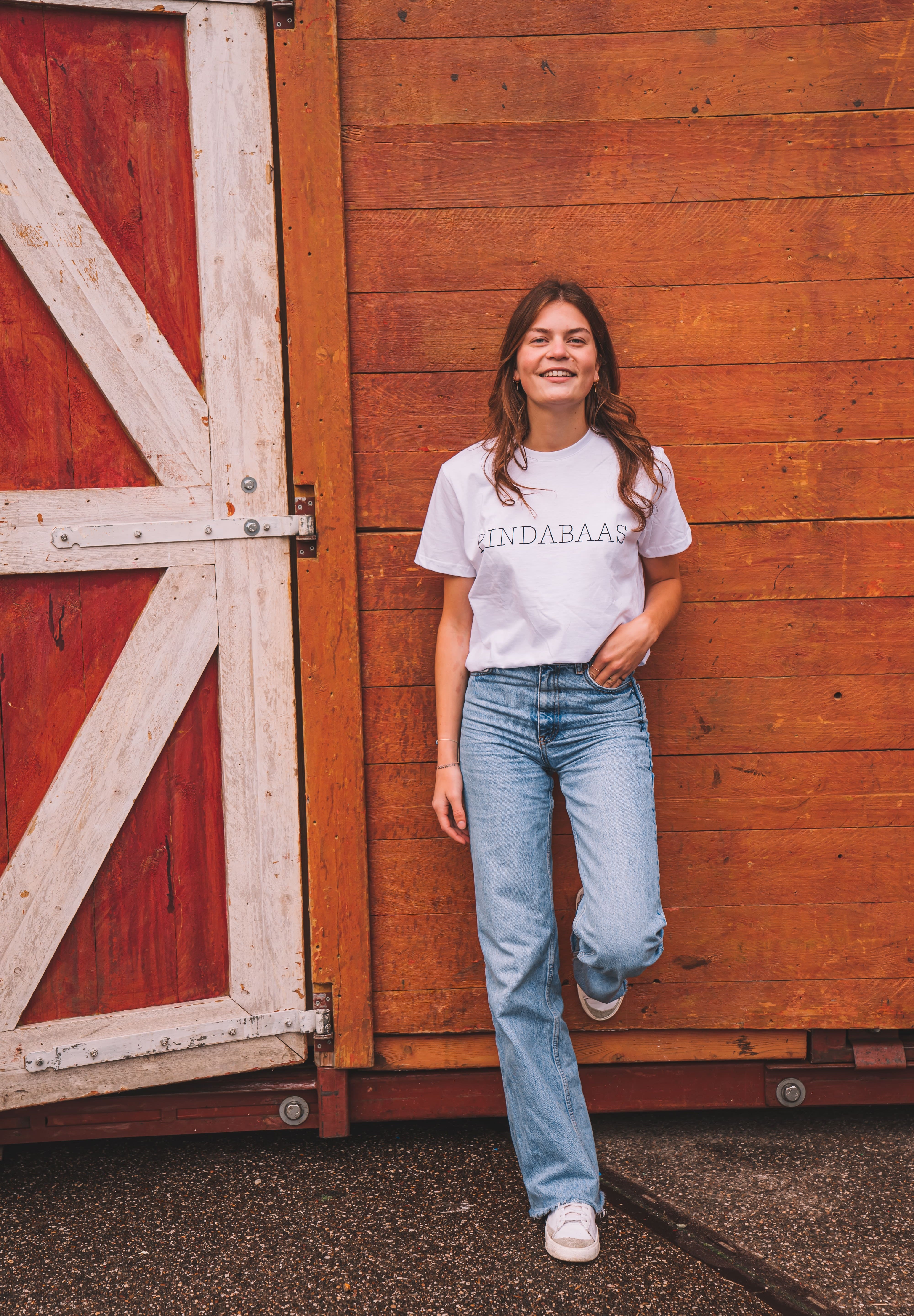 Pindabaas T-Shirt wit - de pindakaaswinkel