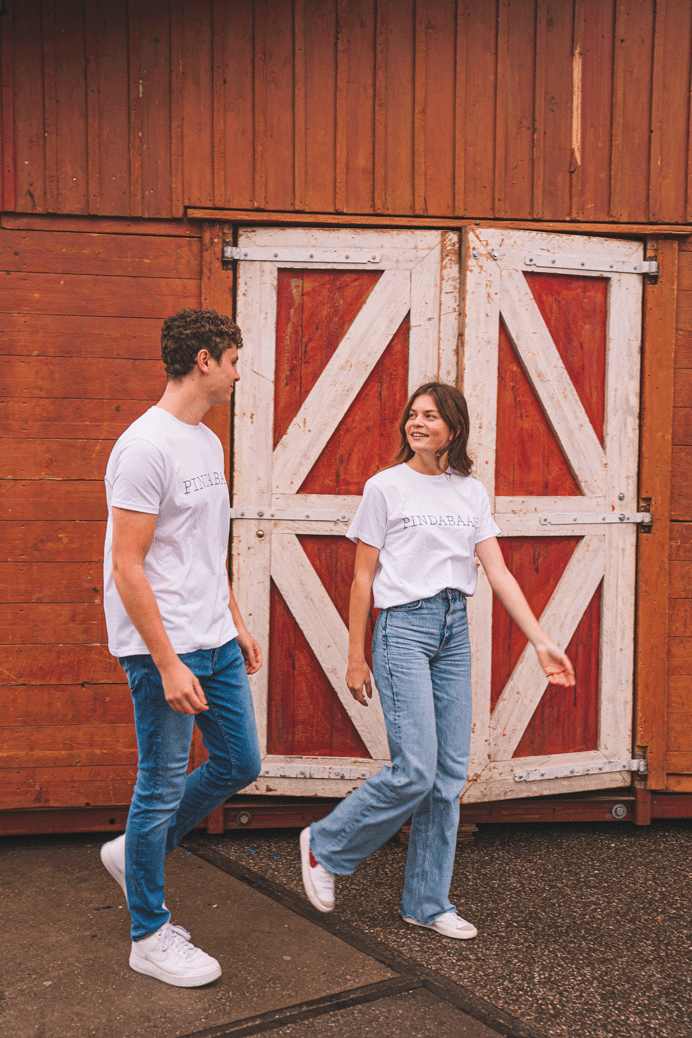 Pindabaas T-Shirt wit - de pindakaaswinkel