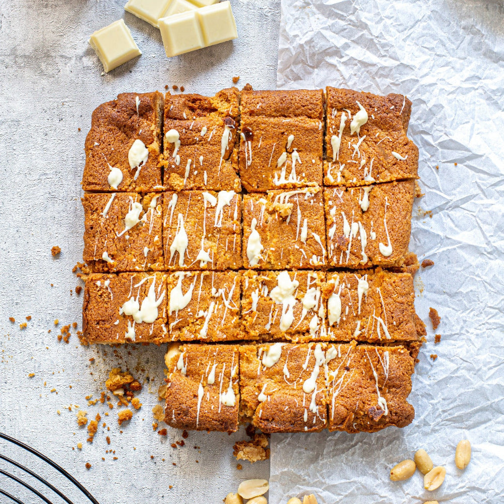 blondies pindakaas witte chocolade