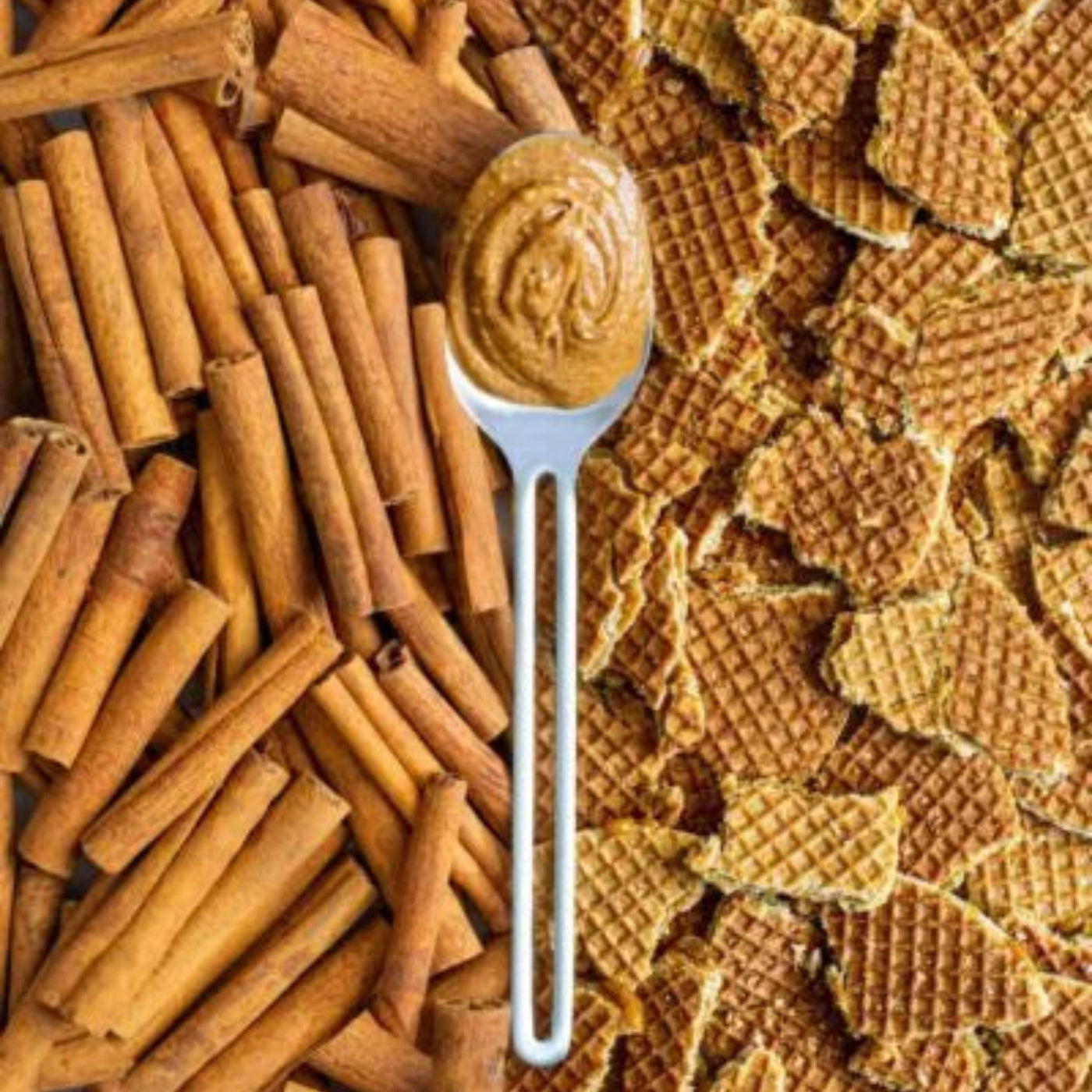 Stroopwafel kaneel pindakaas lepel
