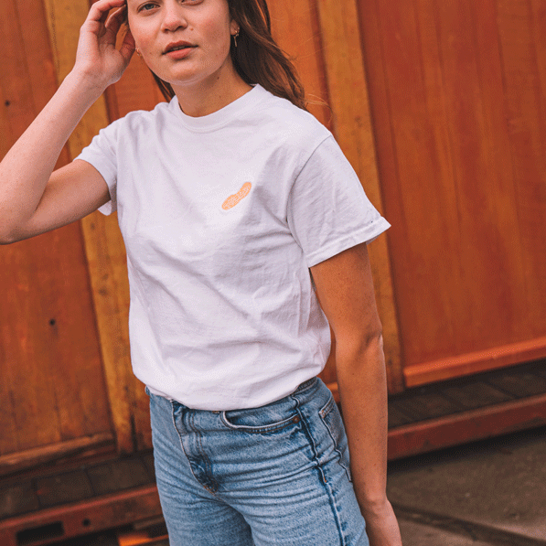 gouden pinda shirt wit voorkant